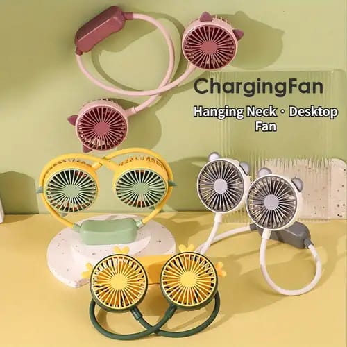 2 Wind Charging Neck/Desktop Fan